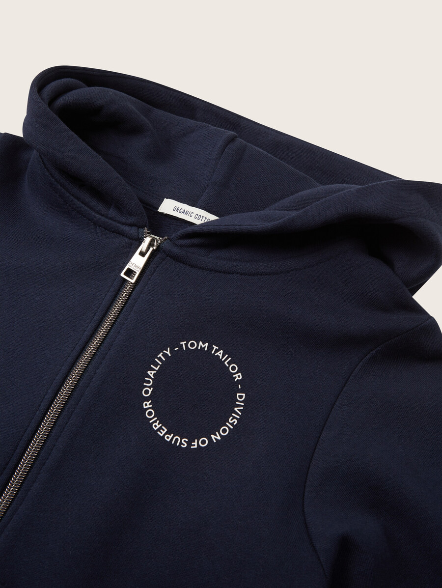 kapuzenpullover-jacke mit aufdruck