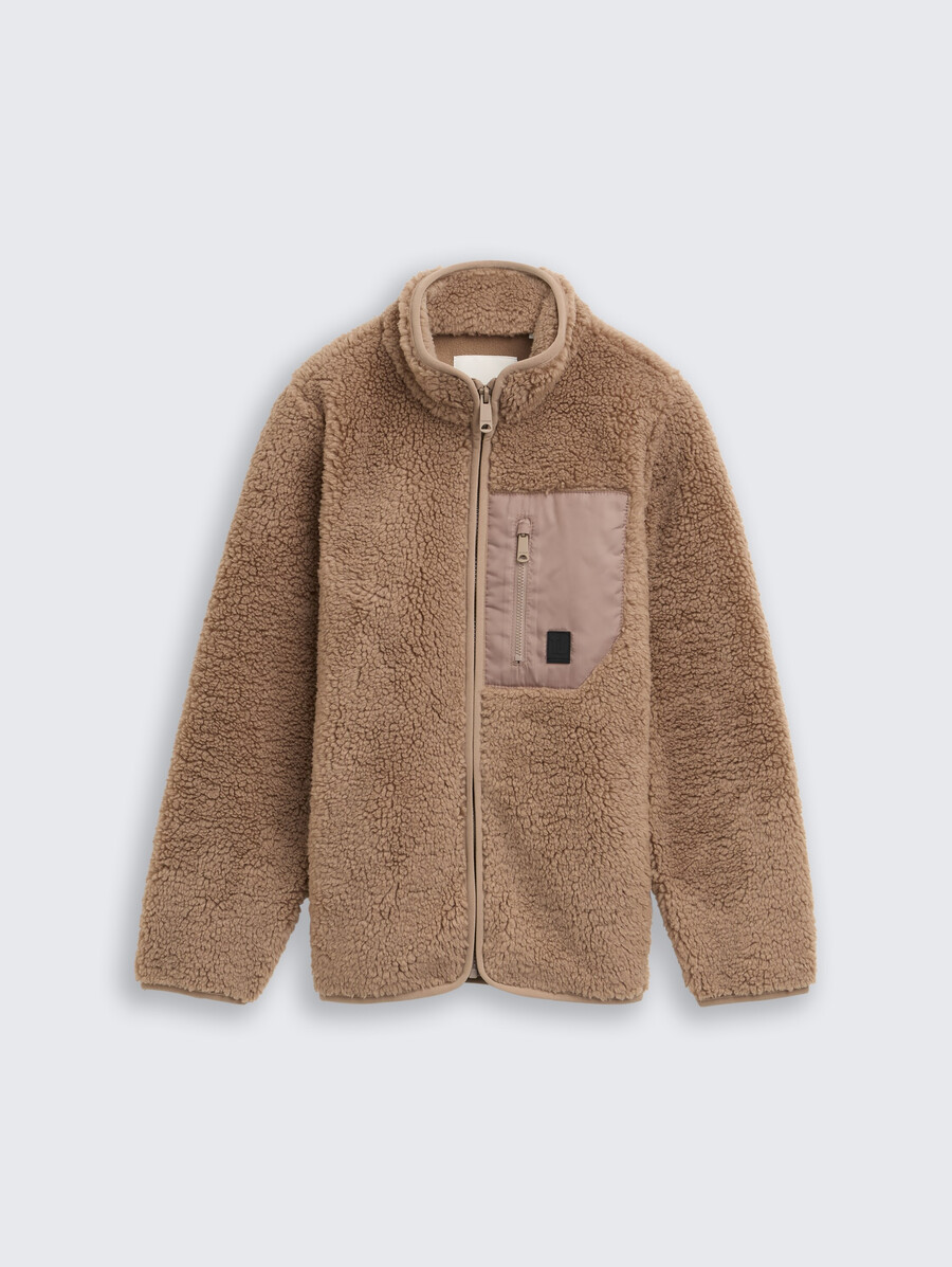 teddy-sweatshirtjacke mit fleece