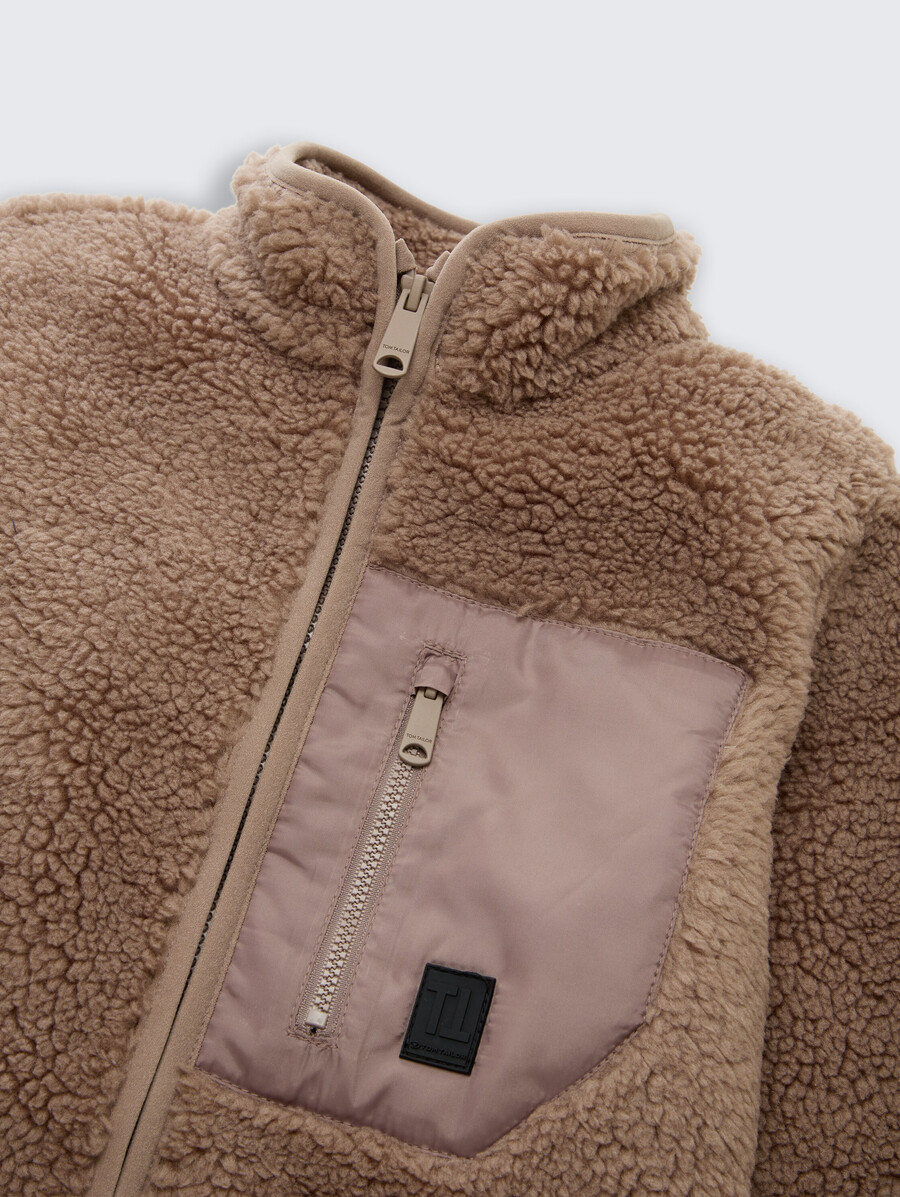 teddy-sweatshirtjacke mit fleece