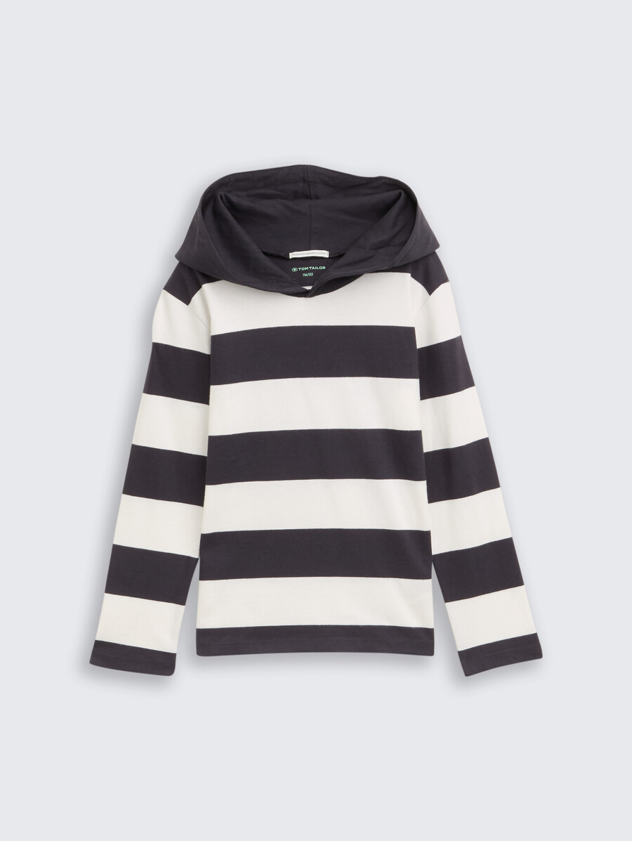 langärmliges kapuzenshirt mit streifenmuster