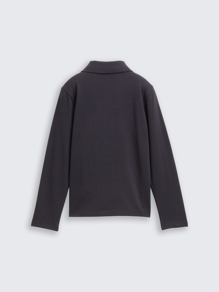 langärmliges poloshirt mit stickerei