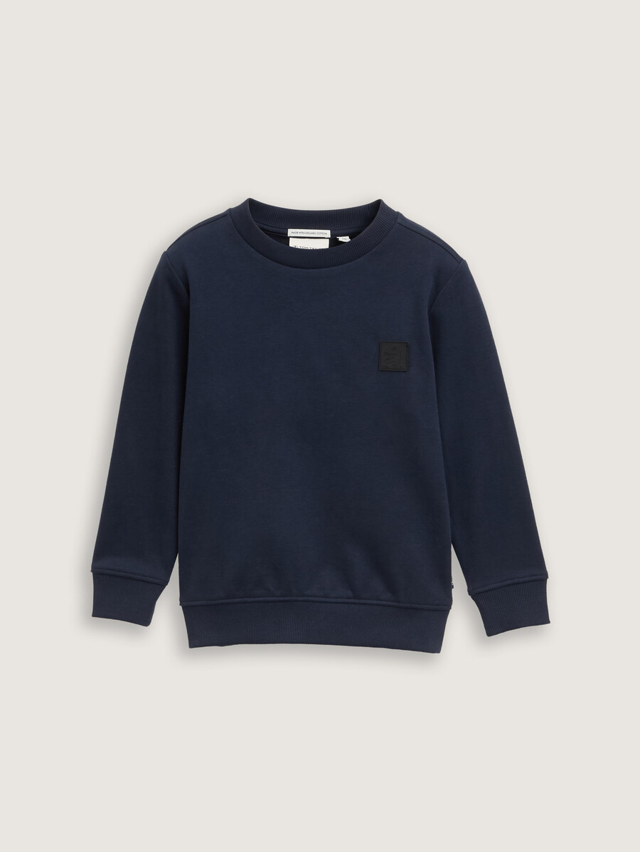 sweatshirt mit logo-aufnäher