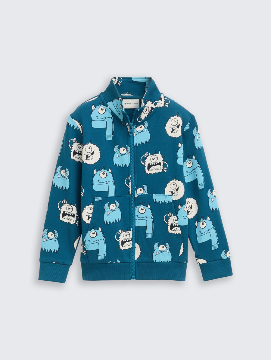 sweatshirtjacke mit allover-print