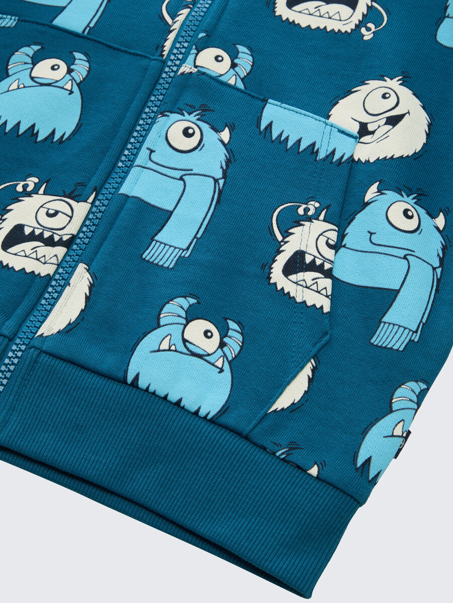 sweatshirtjacke mit allover-print