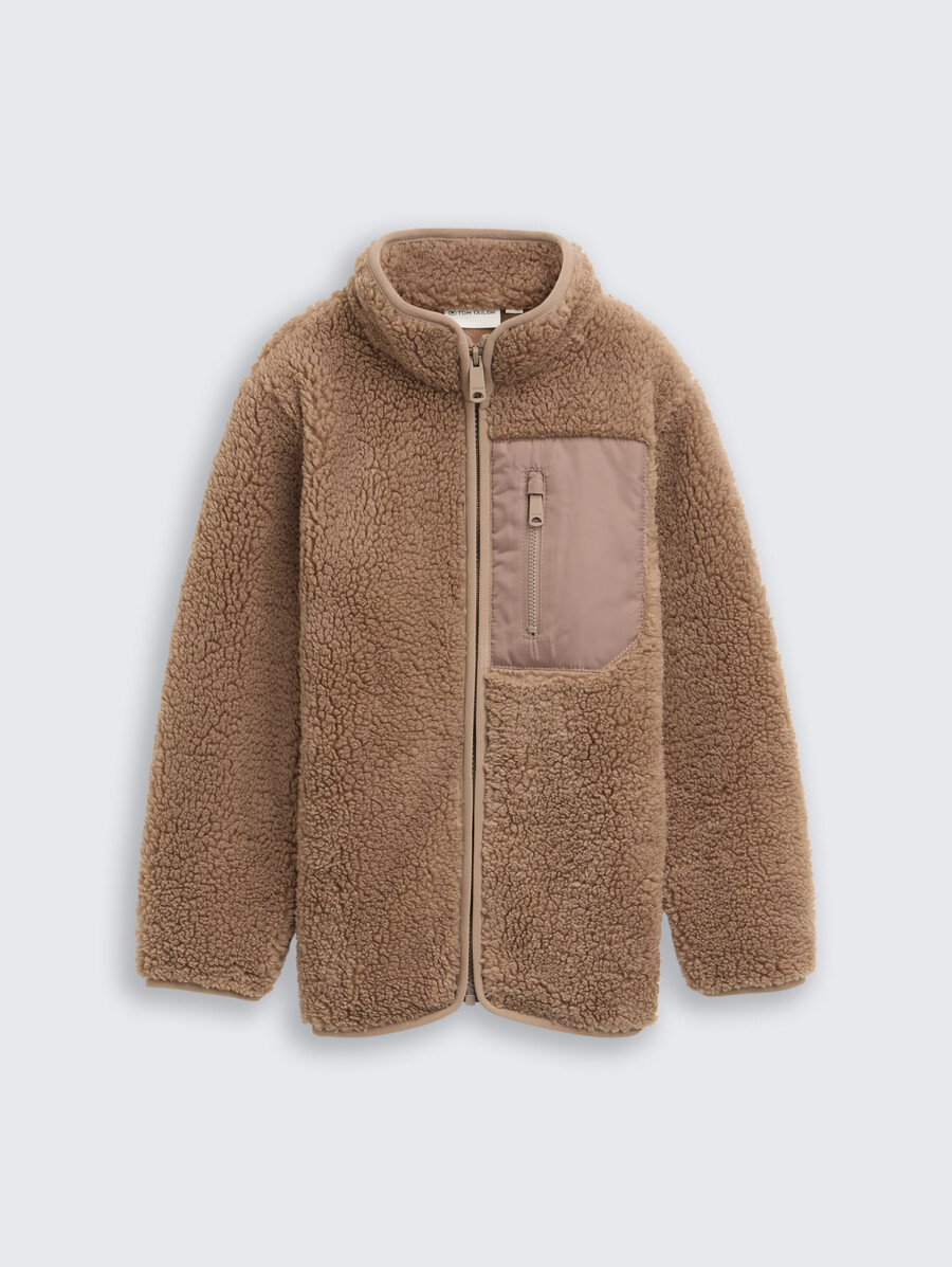 teddy-sweatshirtjacke mit fleece