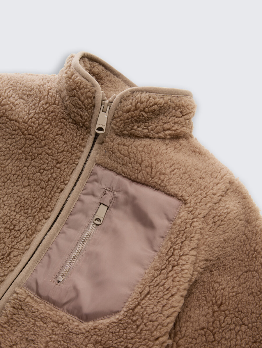 teddy-sweatshirtjacke mit fleece