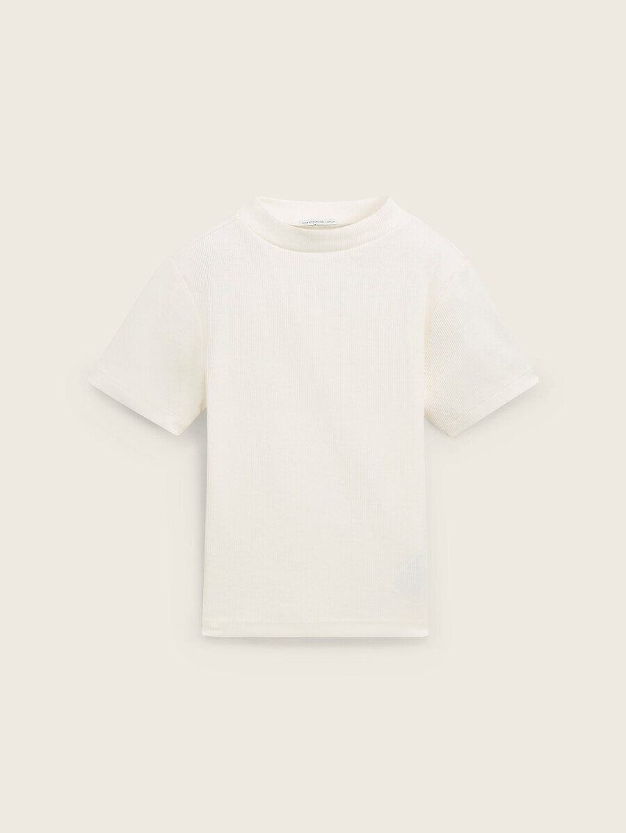 kurzes t-shirt mit rippstruktur