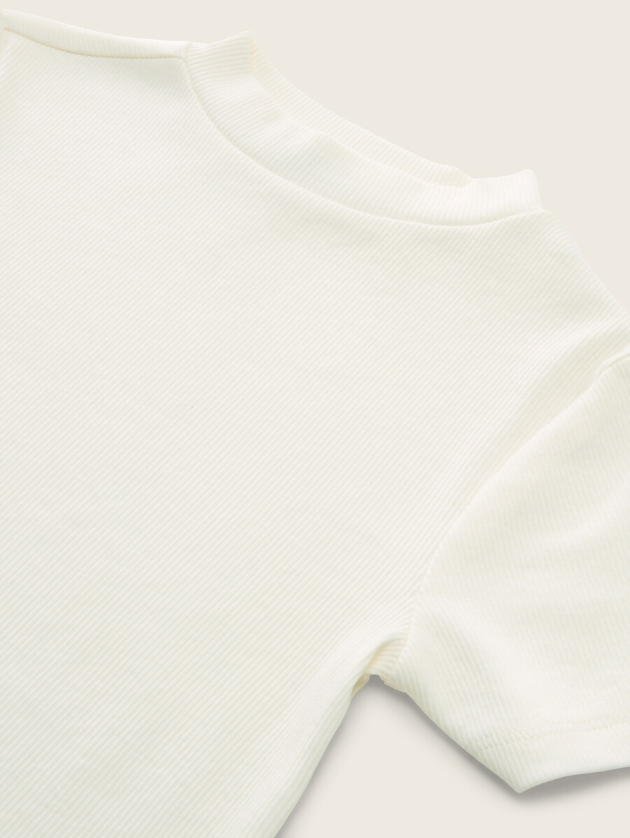 kurzes t-shirt mit rippstruktur