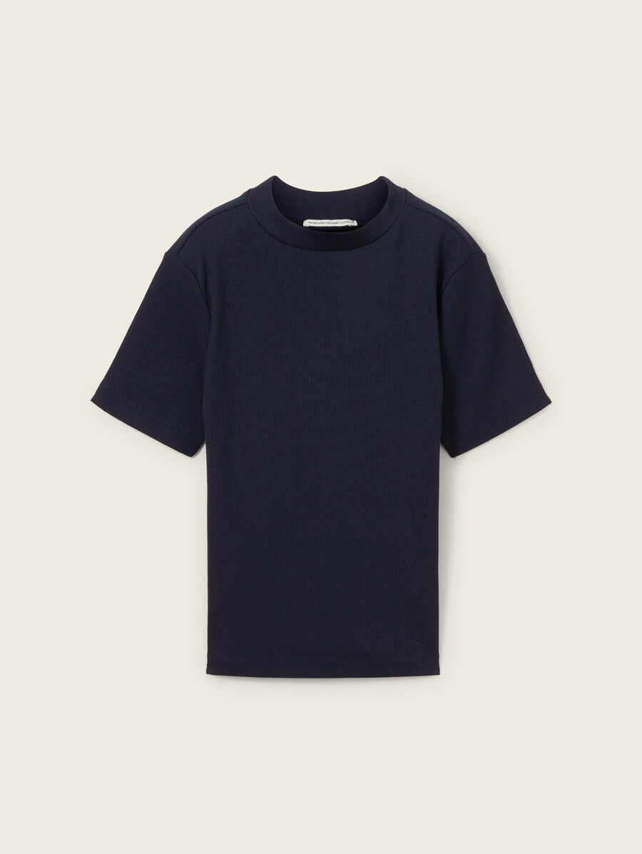 kurzes t-shirt mit rippstruktur