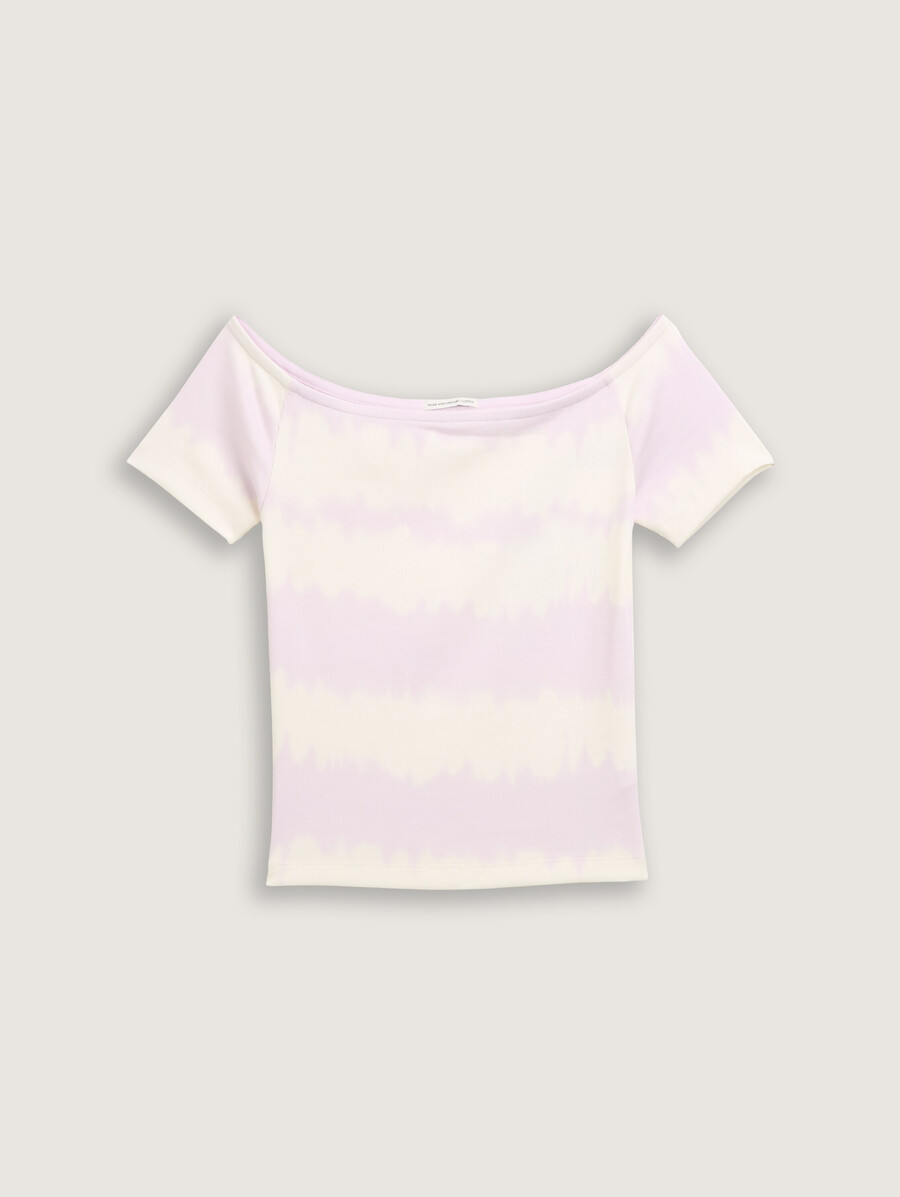 geripptes t-shirt in batikoptik