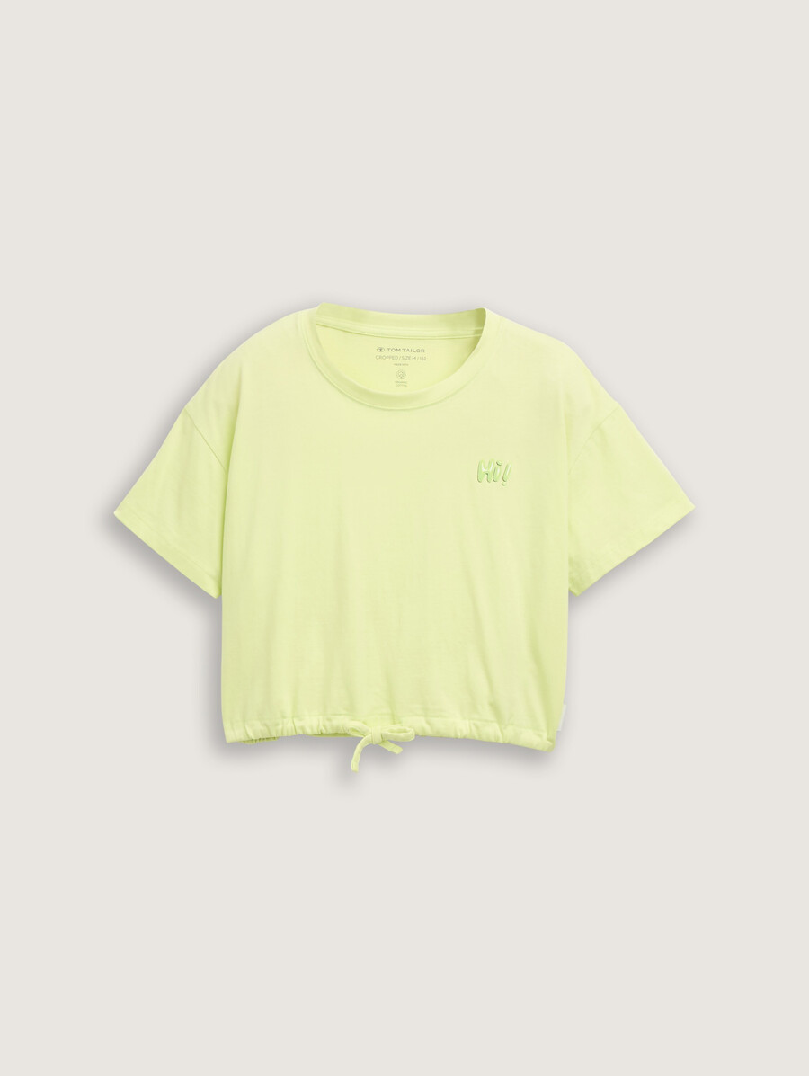 kurzes t-shirt mit kordelzug