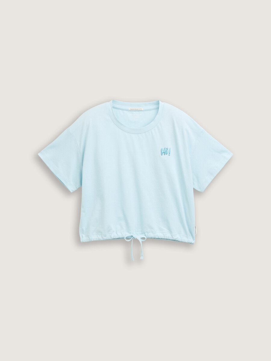 kurzes t-shirt mit kordelzug