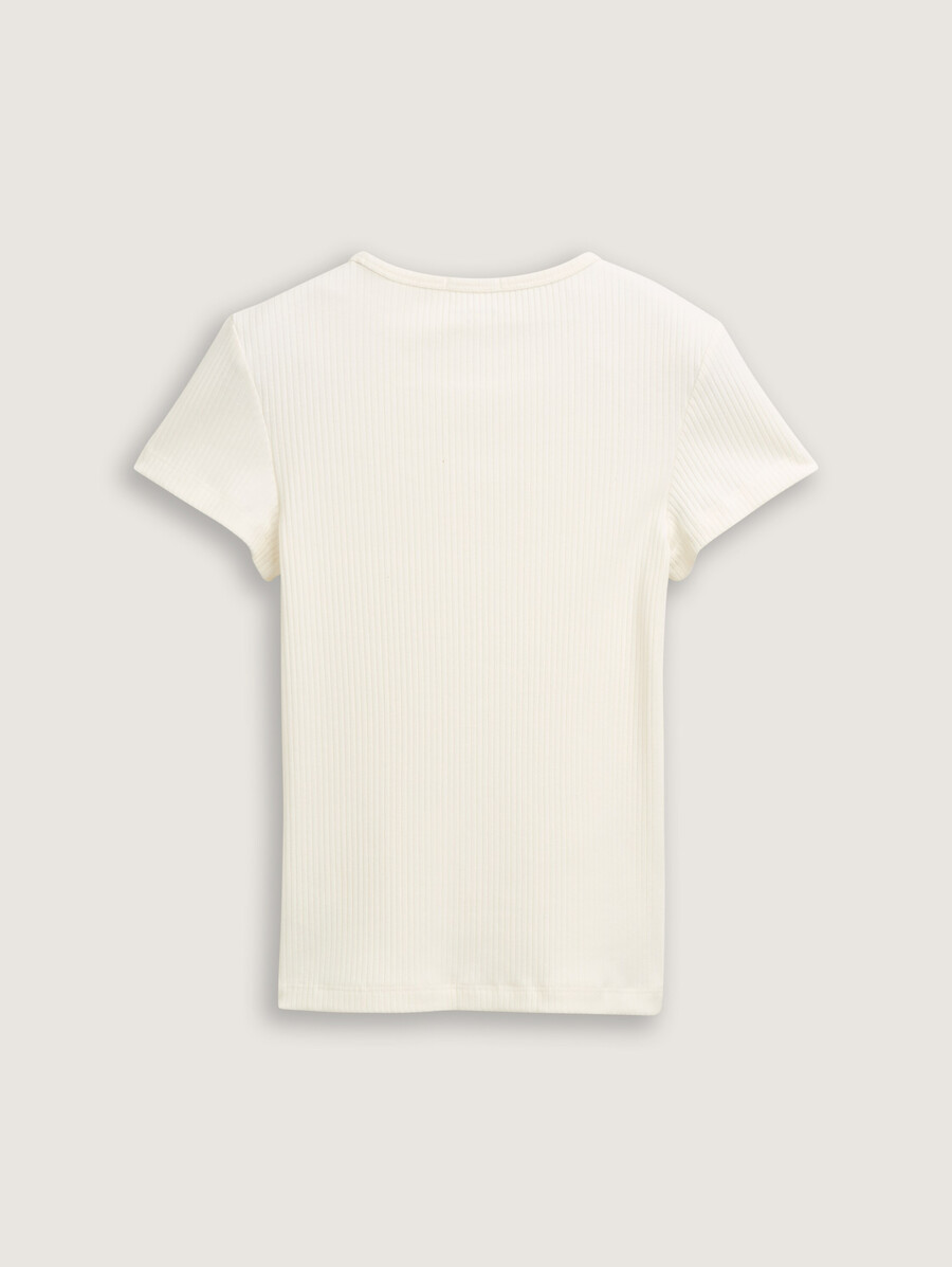 geripptes t-shirt mit ausschnitten