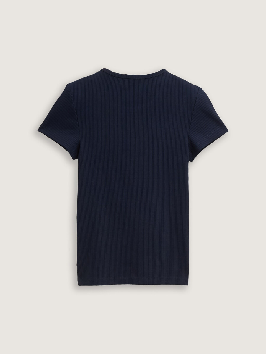 geripptes t-shirt mit ausschnitten