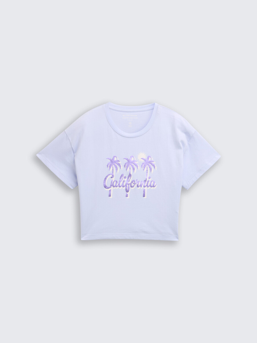 kurzes t-shirt mit aufdruck