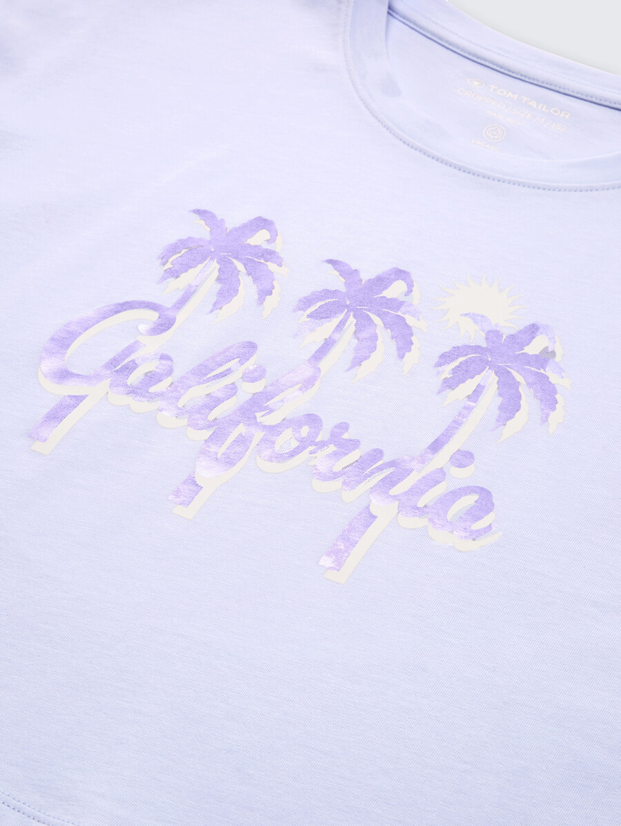 kurzes t-shirt mit aufdruck