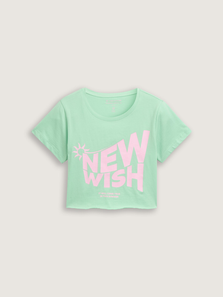 kurzes t-shirt mit aufdruck