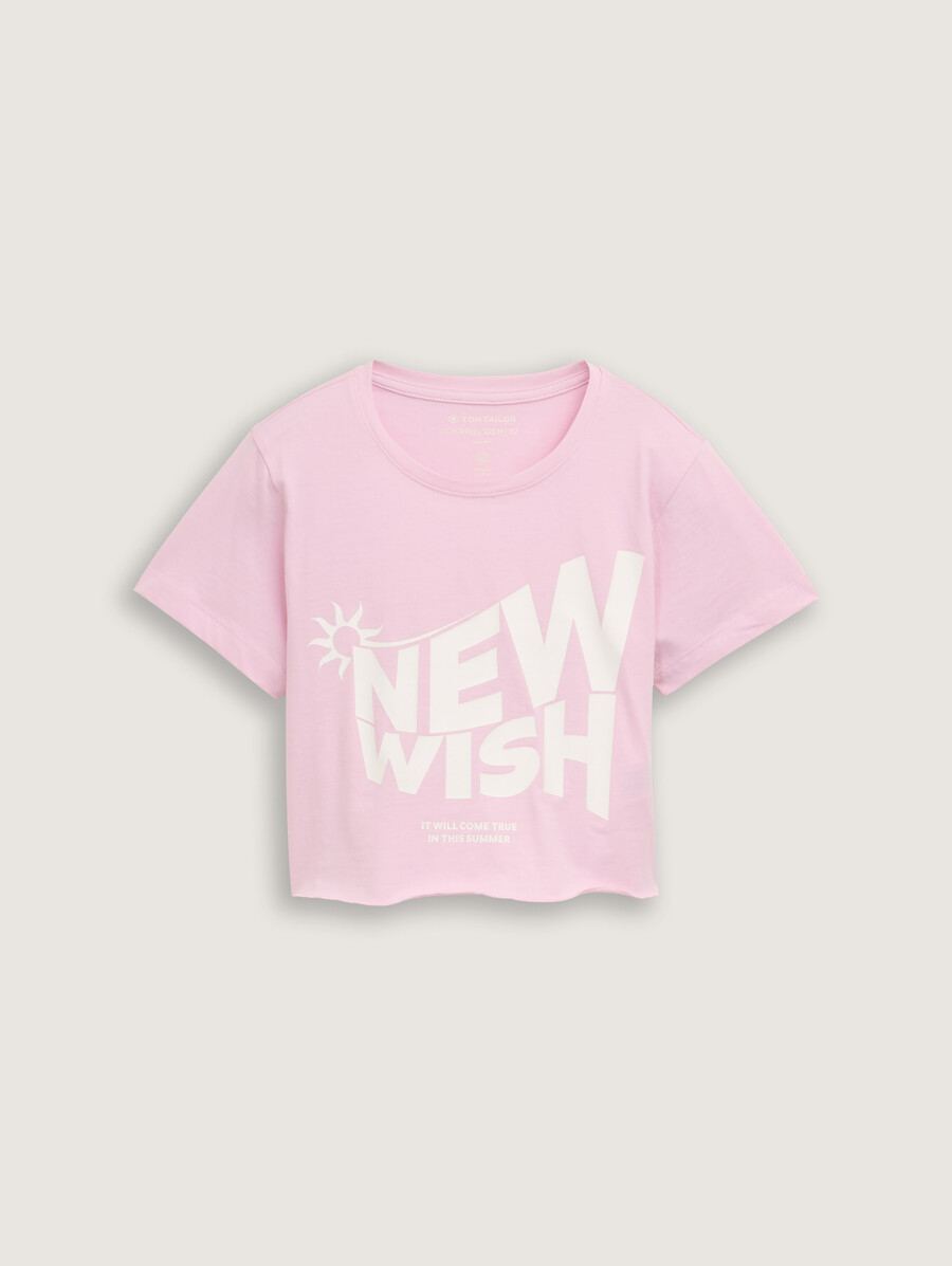 kurzes t-shirt mit aufdruck