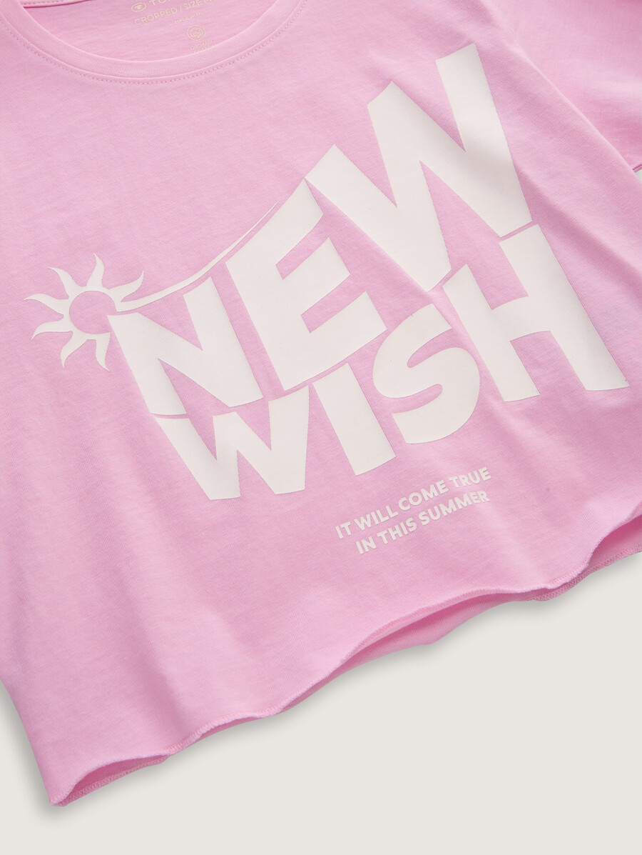 kurzes t-shirt mit aufdruck