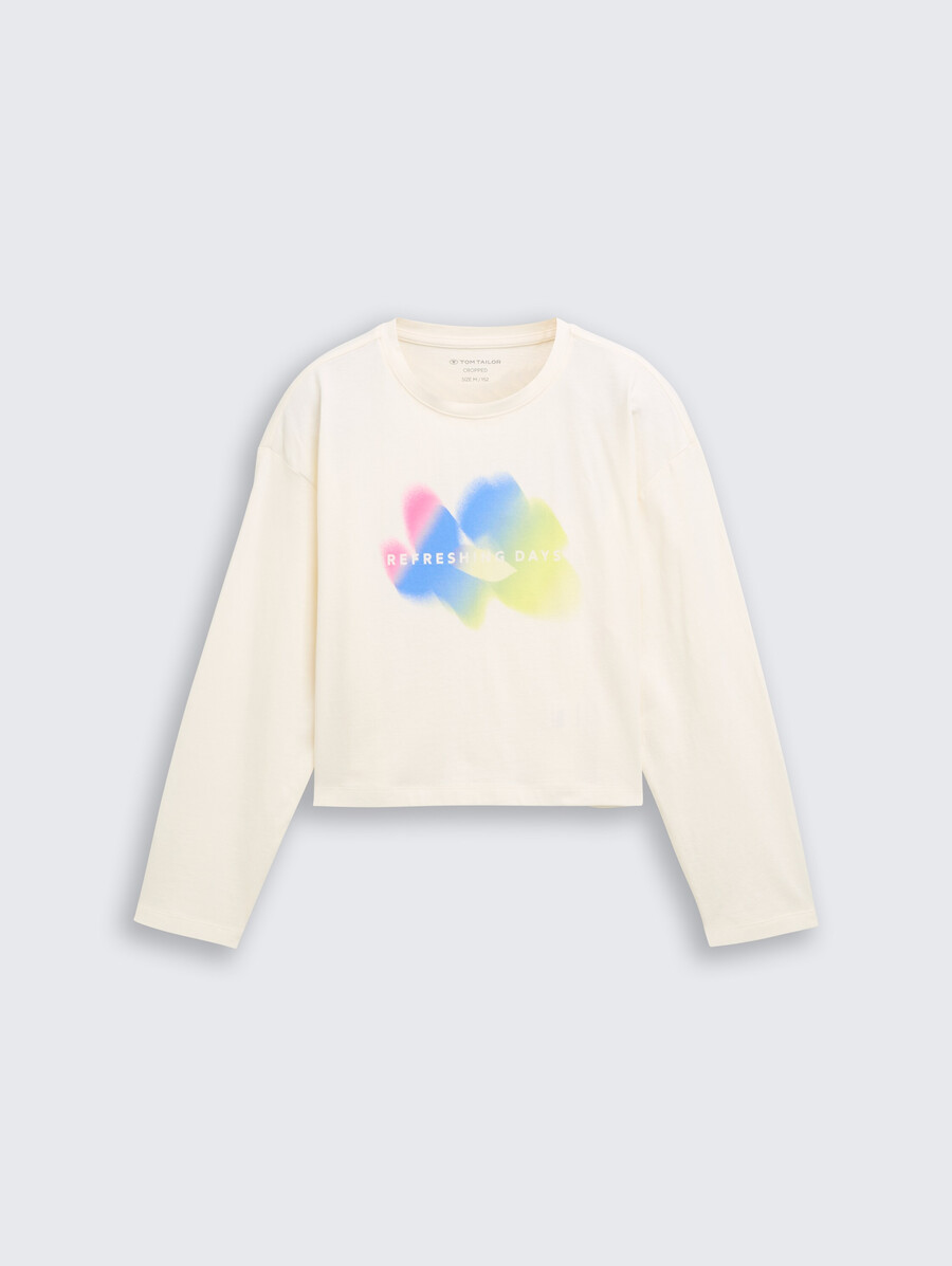 kurzes langarmshirt mit aufdruck