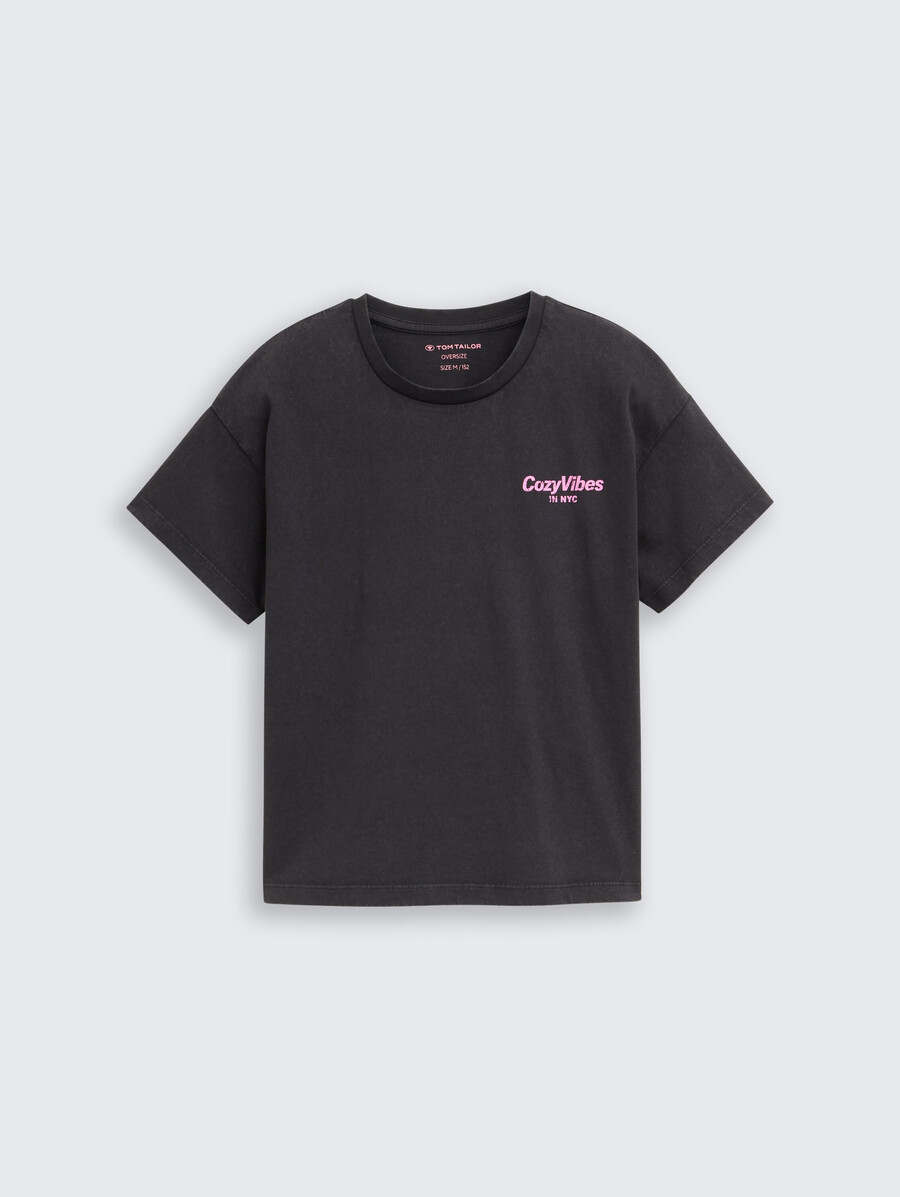 Übergroßes t-shirt mit rückendruck