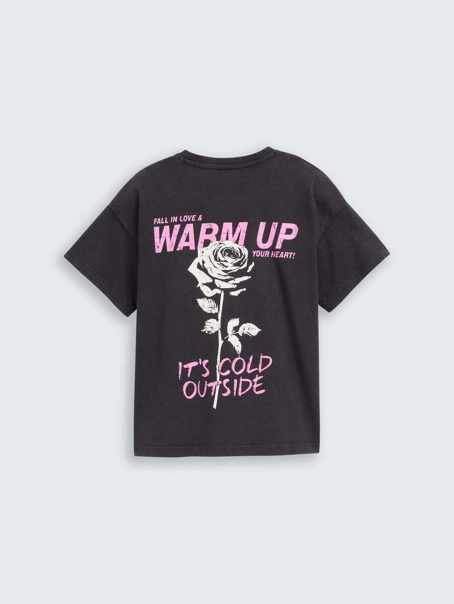 Übergroßes t-shirt mit rückendruck