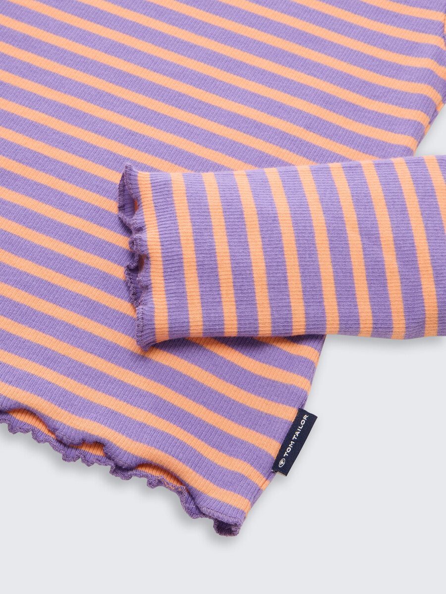 geripptes langarmshirt im 2er-pack mit streifenmuster