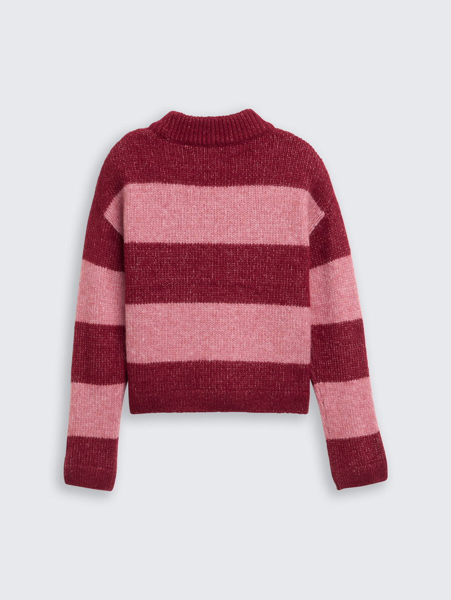 kurzer strickpullover mit farbblockmuster