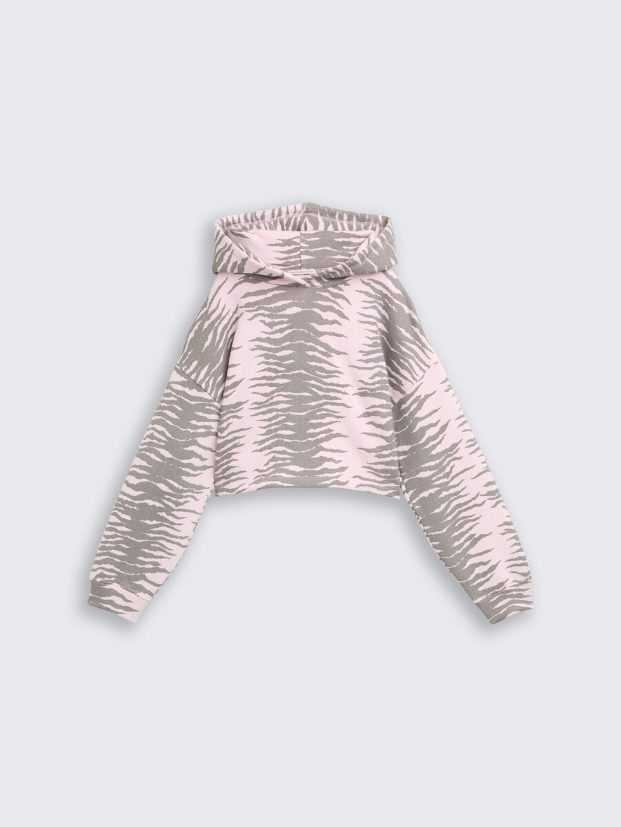kurz geschnittener hoodie mit muster