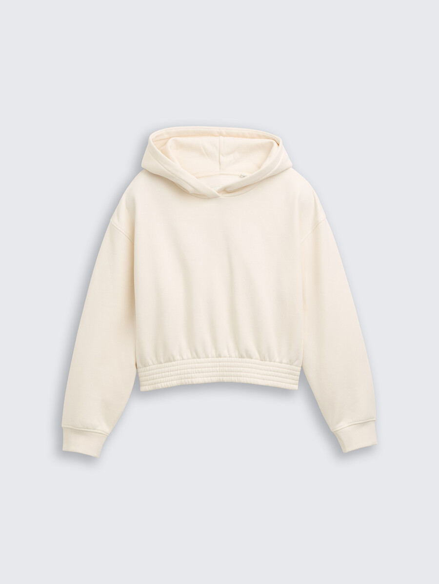 kurzer hoodie mit aufdruck