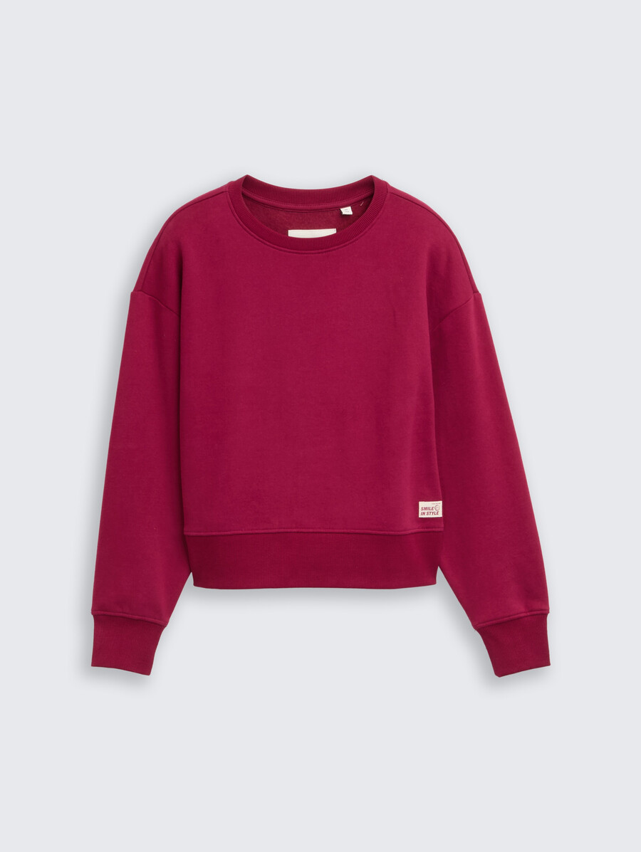 einfaches sweatshirt mit aufnäher