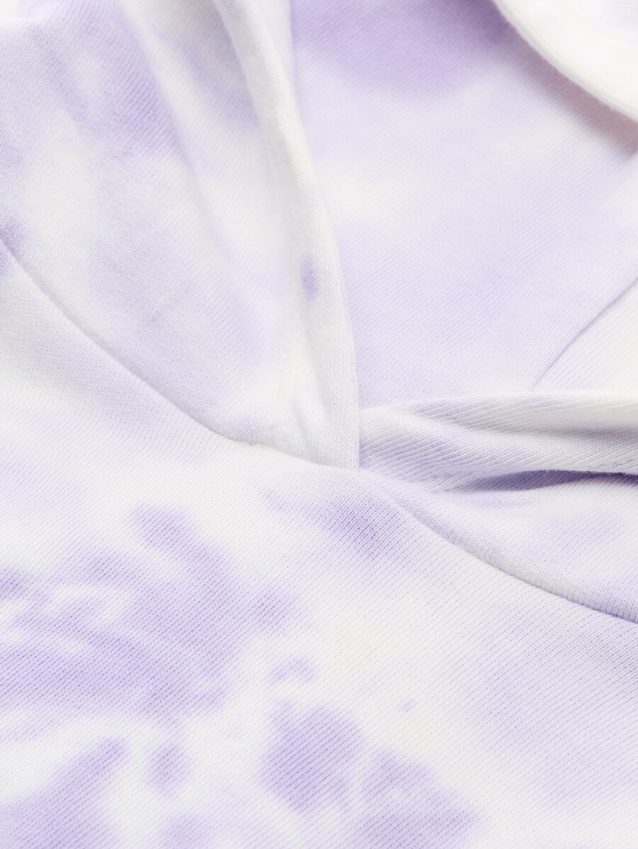 kurz geschnittener hoodie mit batikmuster