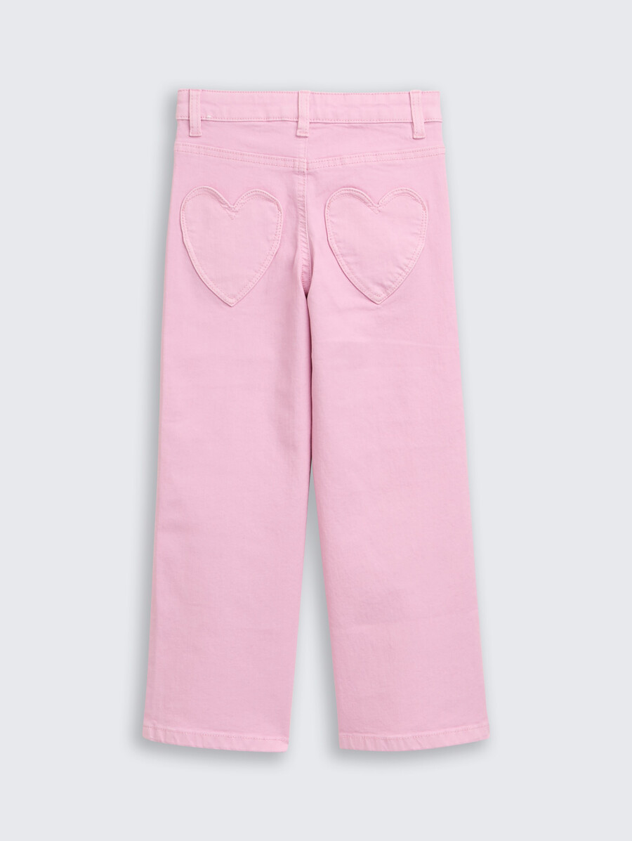 weit geschnittene jeans mit herzdetails