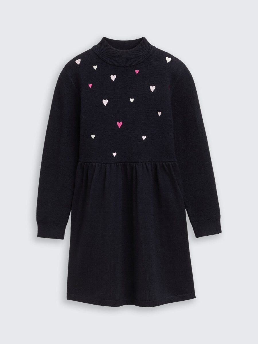 kurzes strickkleid mit stickerei