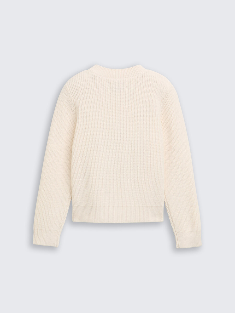 kurzer strickpullover mit wendbaren pailletten