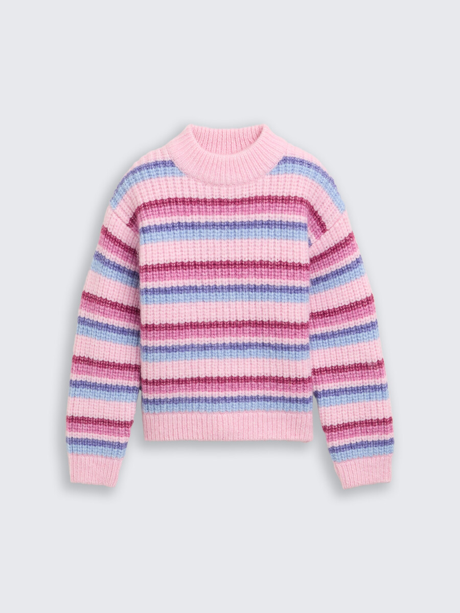 kurzer strickpullover mit streifenmuster