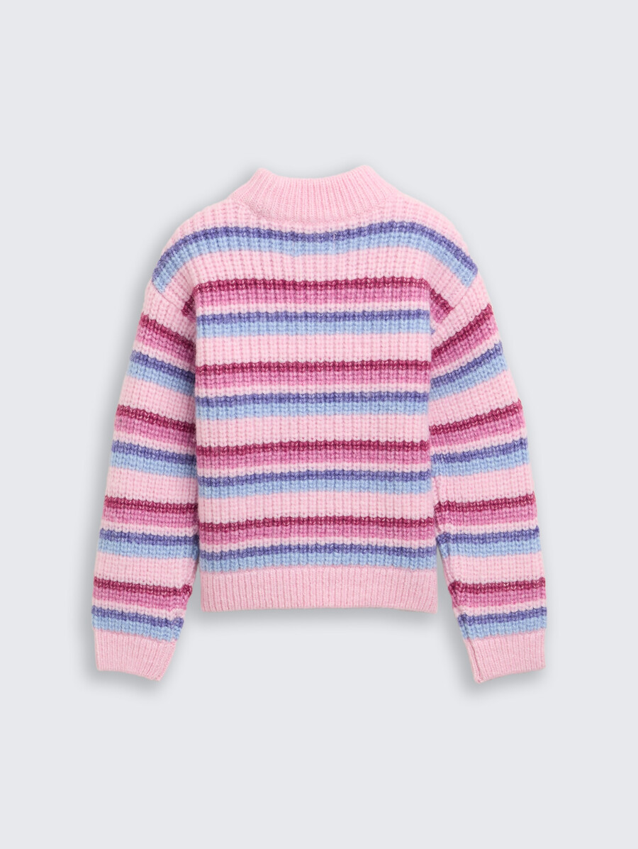kurzer strickpullover mit streifenmuster