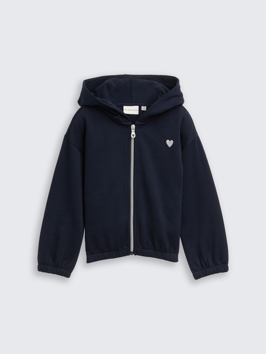 kurz geschnittene kapuzenjacke mit stickerei