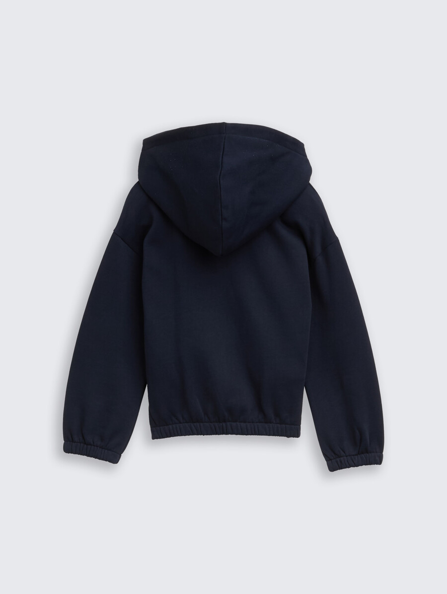 kurz geschnittene kapuzenjacke mit stickerei