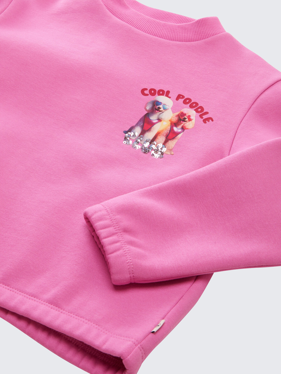 kurzes sweatshirt mit wendbaren pailletten