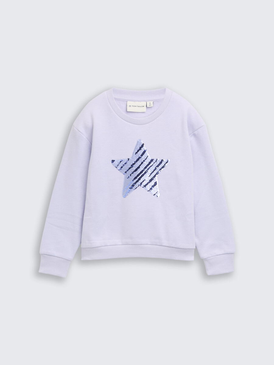 kurzes sweatshirt mit wendbaren pailletten