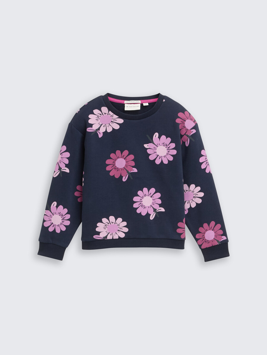 kurzes sweatshirt mit allover-print