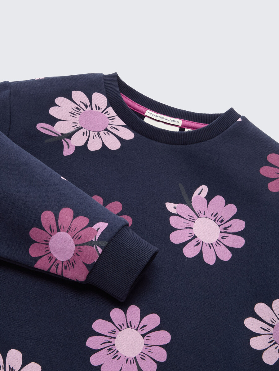 kurzes sweatshirt mit allover-print