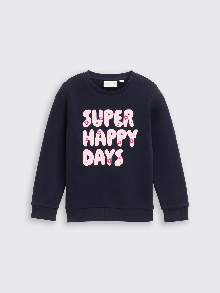sweatshirt mit glitzerdruck